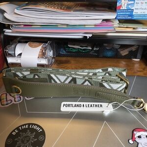 Portland Leather Olive and White Strap